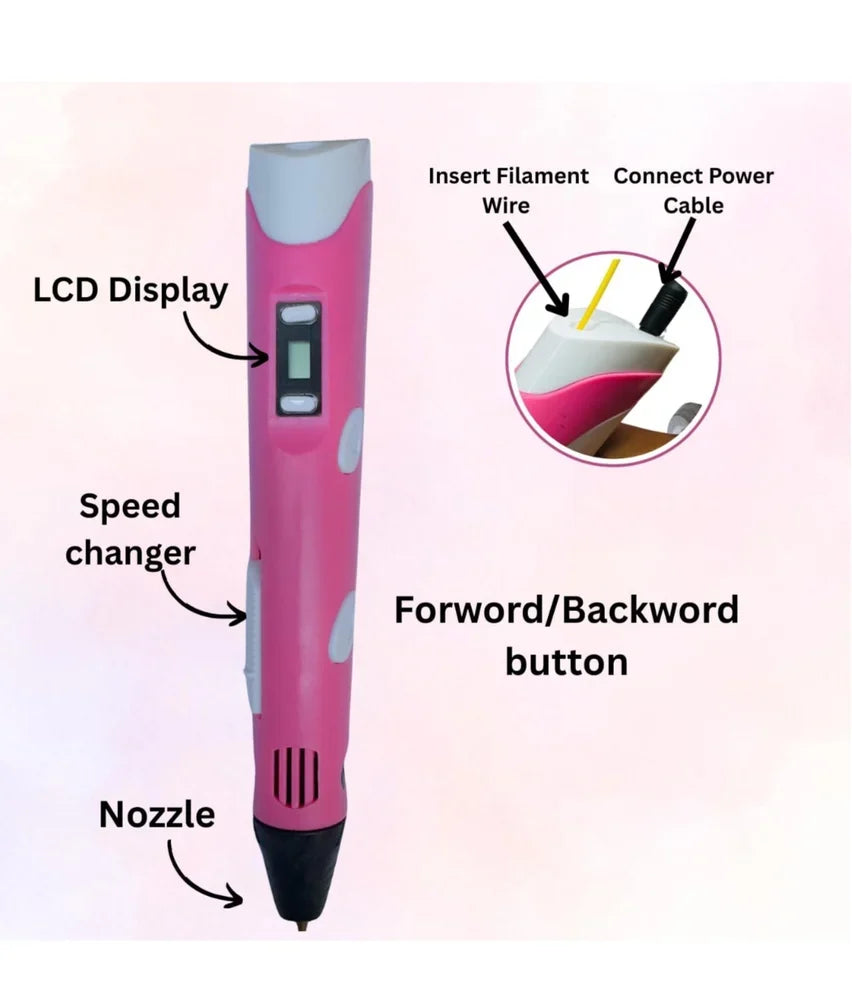 3D Pen Printer for Kids Toys (Multicolor, Plastic)